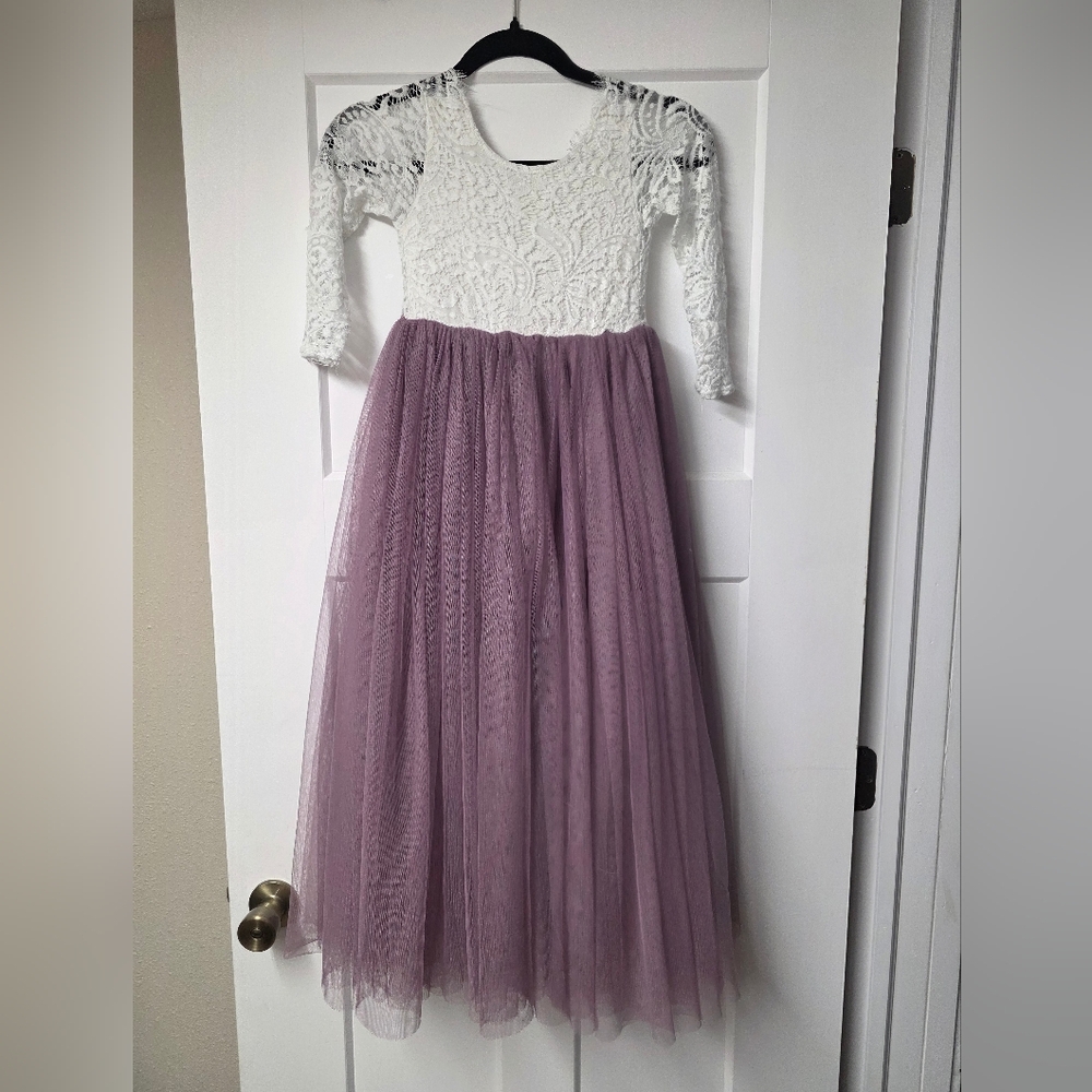 Charming Kids Formal Dress with Lace Bodice